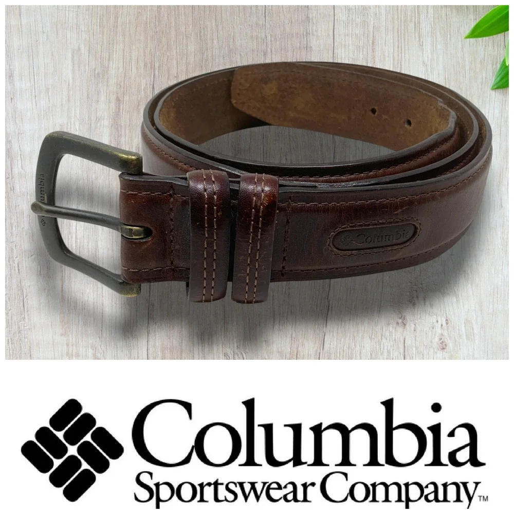 Columbia Sportswear Company Belt Men's Sz 46 Brown Classic Leather Belt